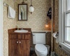 Upstairs bathroom with newer  shower.