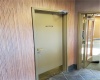 From lobby looking toward office; lobby restroom.