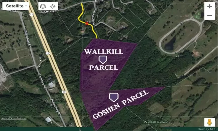 Access to the lot starts at Mt. Joy Rd and goes through the 27.90 acre Wallkill lot