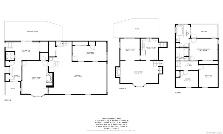 Floor plans with approx room dimensions