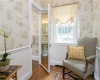 One of two formal powder rooms with sitting areas