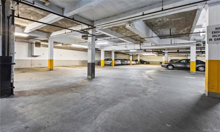 Building's indoor, heated garage. Assigned parking offered with lease.