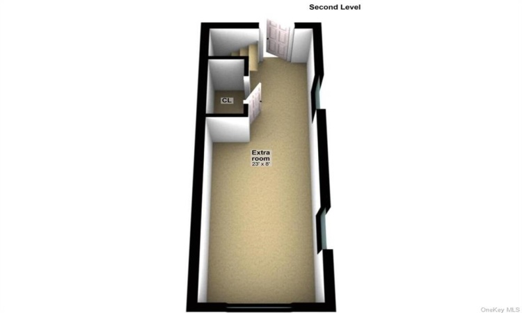 Finished attic with skylight floor plan.