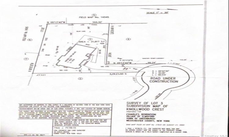 Lot 3 Survey - Road Finished