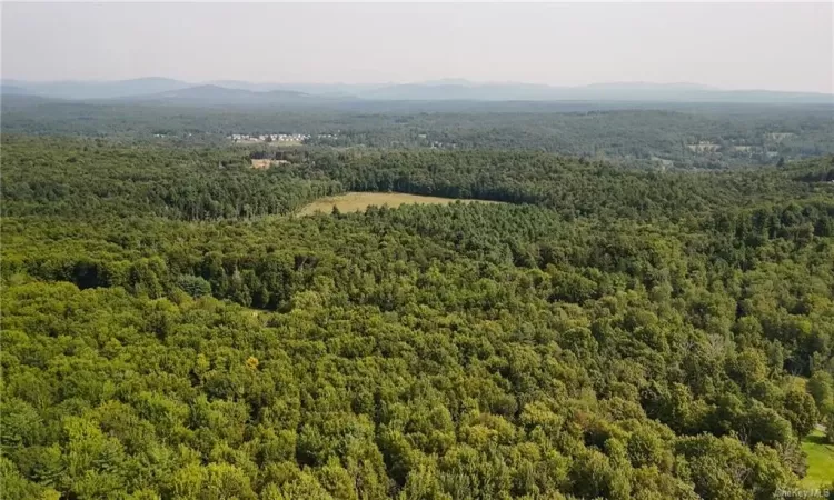 Aerial view featuring a mountain view