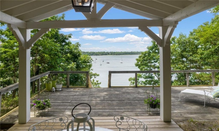 Sundeck with stairs leading to Private Swim Platform and Beach