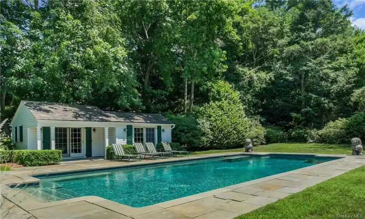 Gunite Chlorine Swimming Pool and Cabana with Sink