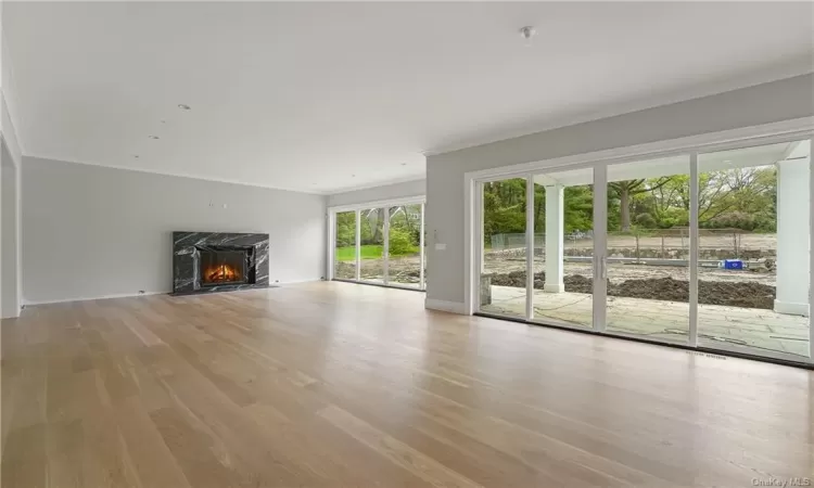 Family room and breakdfast area with sliding glass doors to the backyard