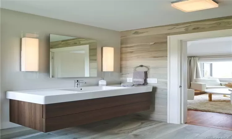 Bathroom #4 with Duravit vanity, porcelain top and Italian porcelain tile floors