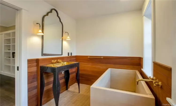 2nd floor bathroom with Moroccan sink, Japanese soaking tub