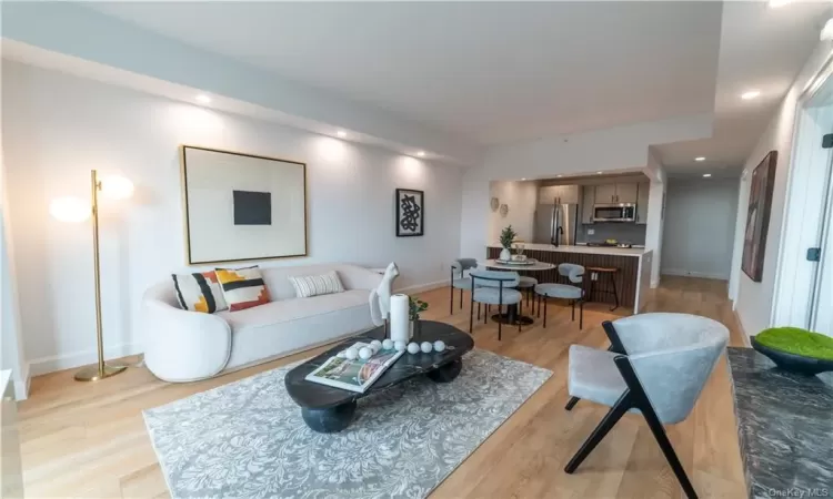 Living room featuring light hardwood / wood-style floors