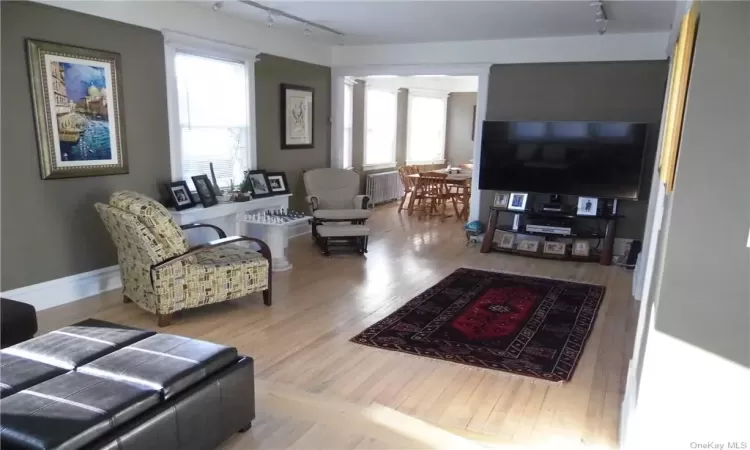 Living room showing formal dining room