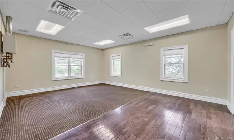 High ceilings and multiple windows.