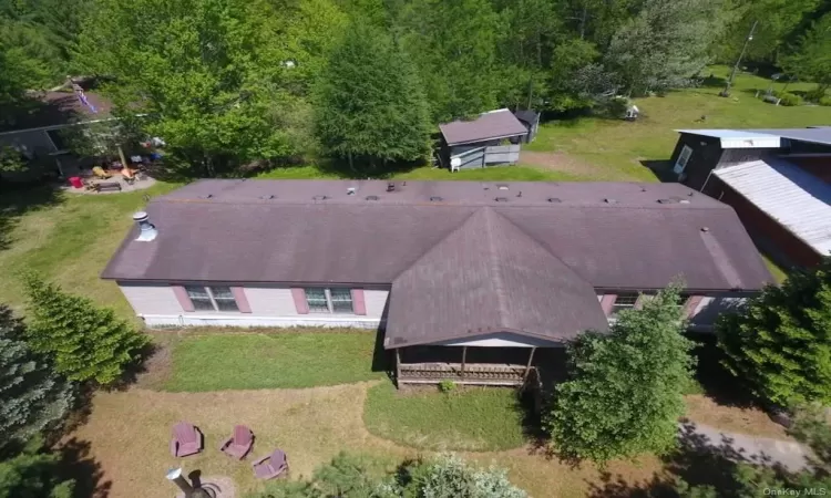 View of aerial view if the 3 bedroom single family home.