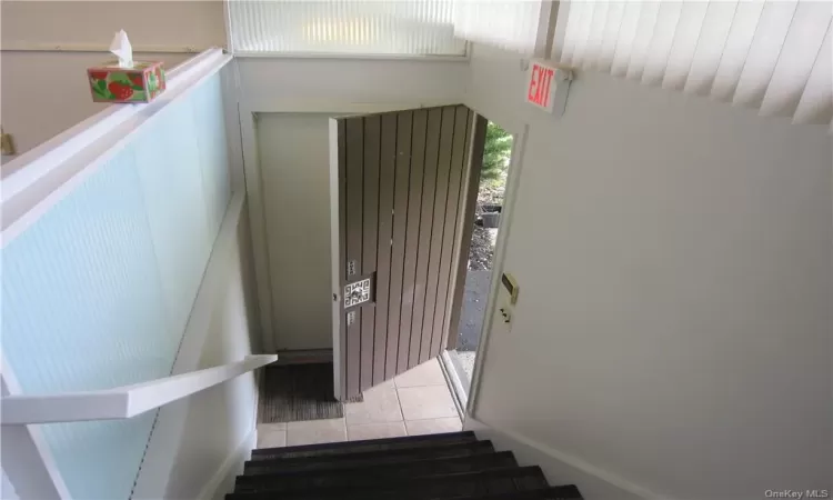 Stairway with tile floors