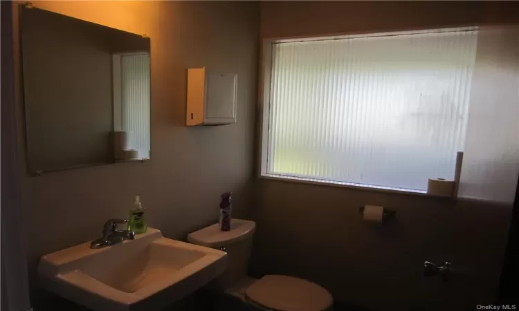 Bathroom with sink and toilet