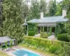 View of swimming pool featuring a diving board and a patio area