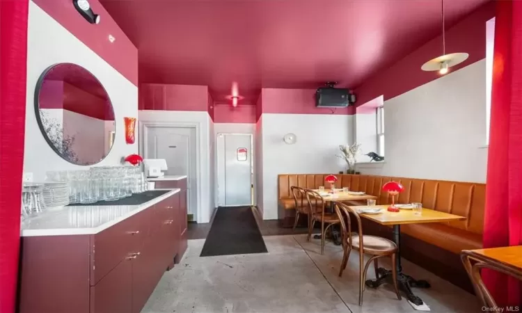 Kitchen with concrete floors