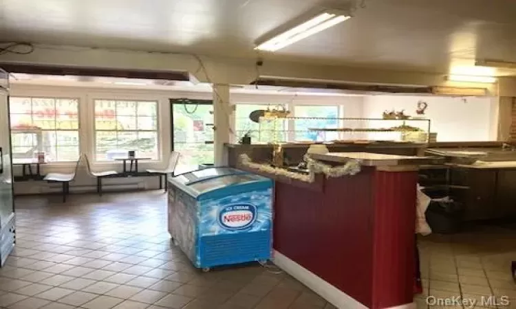 Kitchen with tile patterned flooring