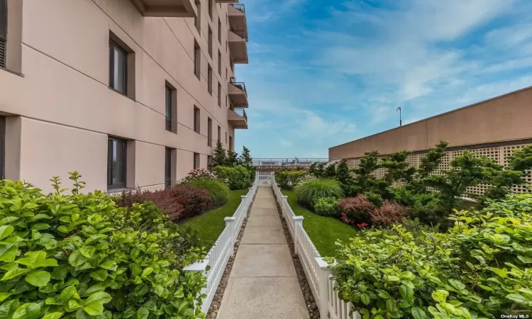 Landscaped Walkway to Garage