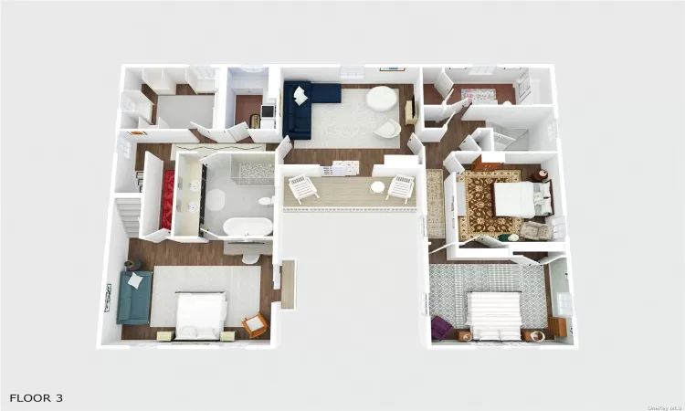 2nd floor 3D floor plan