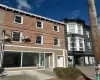 Brick building, large new windows