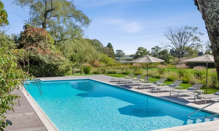 Pond and Maidstone views from Pool