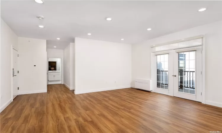 This photo shows the interior of a one bedroom apartment. It may not be the exact unit.