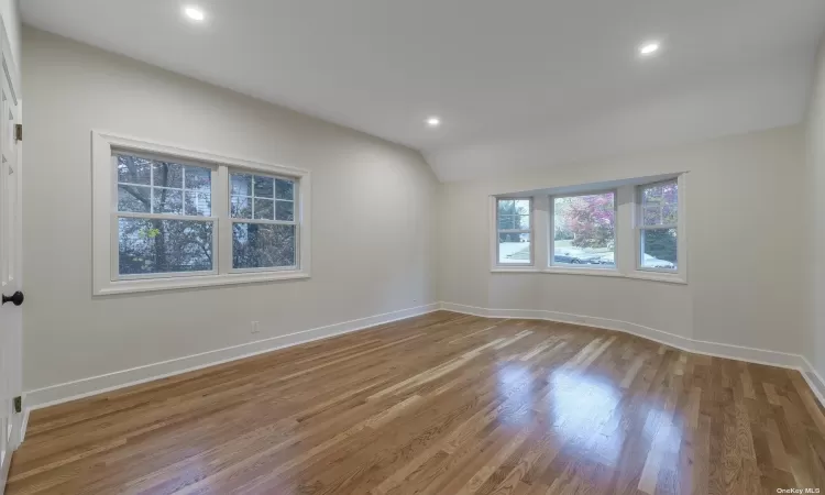 First floor bedroom or office with bow window