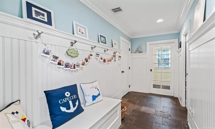 Mudroom w/ Access to Walk-In Pantry, Powder Rm & Laundry Rm