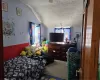 Carpeted bedroom featuring a textured ceiling