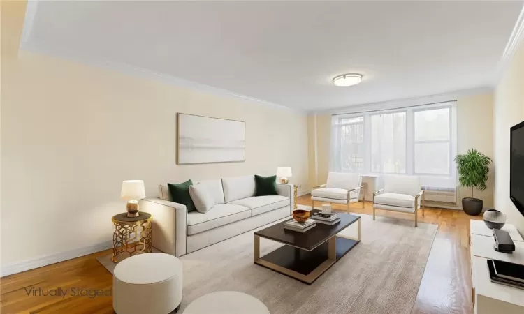 Living room with hardwood floors