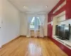 Unfurnished living room with light hardwood / wood-style flooring