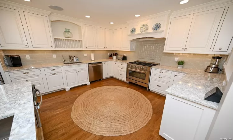 Spacious kitchen with large island