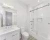 Bedroom featuring crown molding and light wood-type flooring