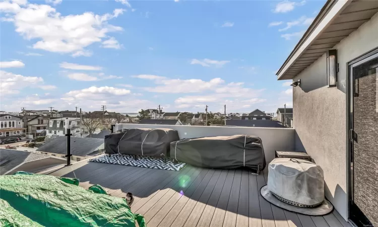 Wooden deck with grilling area