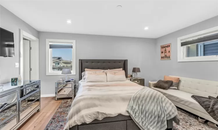 Bedroom with light wood-type flooring