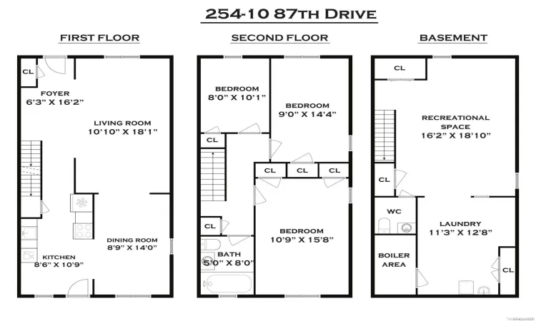 254-10 87th Drive, New York, NY, 3 Bedrooms Bedrooms, 6 Rooms Rooms,1 BathroomBathrooms,Residential,For Sale,87th,L3592522