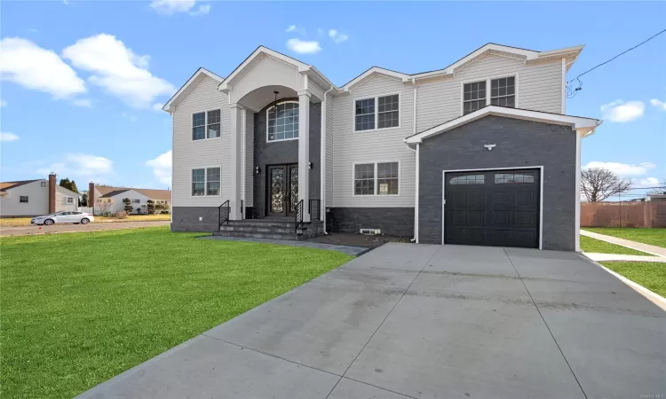 View of front of home with a front yard