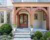 Bluestone steps to covered porch