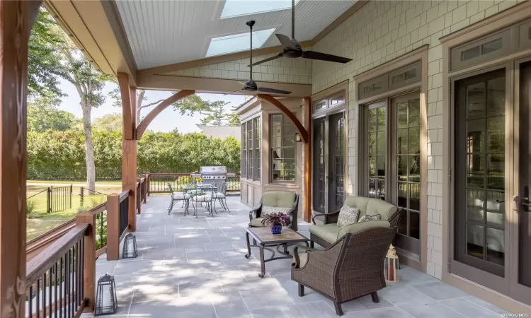 seating area and dining with grill