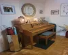 Miscellaneous room featuring light parquet flooring and crown molding