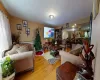 Living room featuring hardwood / wood-style flooring