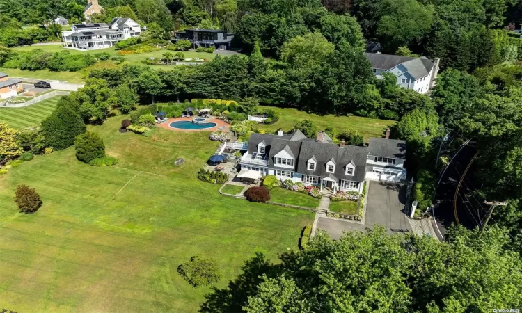 Arial shot of house & property