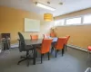 Dining room with baseboard heating and carpet