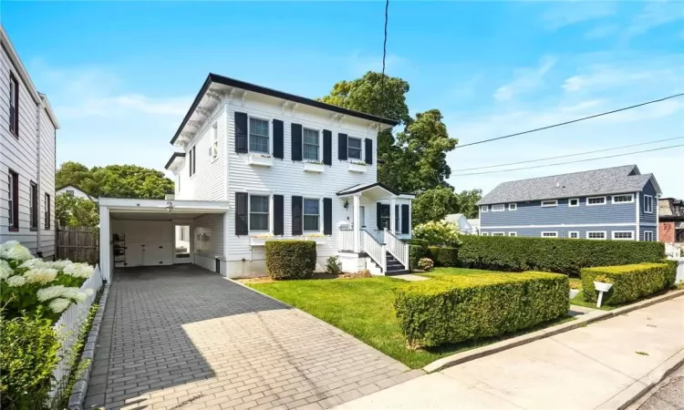 front, driveway and carport