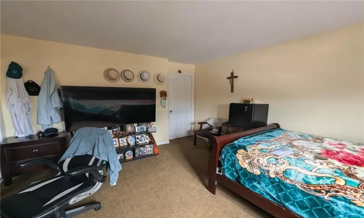 Bedroom with carpet flooring