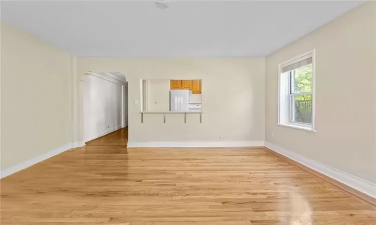 Spare room featuring light hardwood / wood-style floors