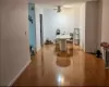 Dining room featuring ceiling fan and light hardwood / wood-style floors