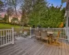 View of deck at dusk